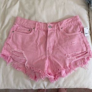 Free people pink jean shorts